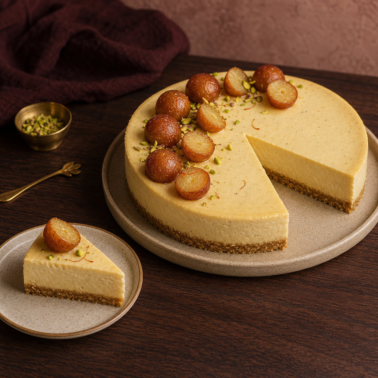 Gulab Jamun Cheesecake